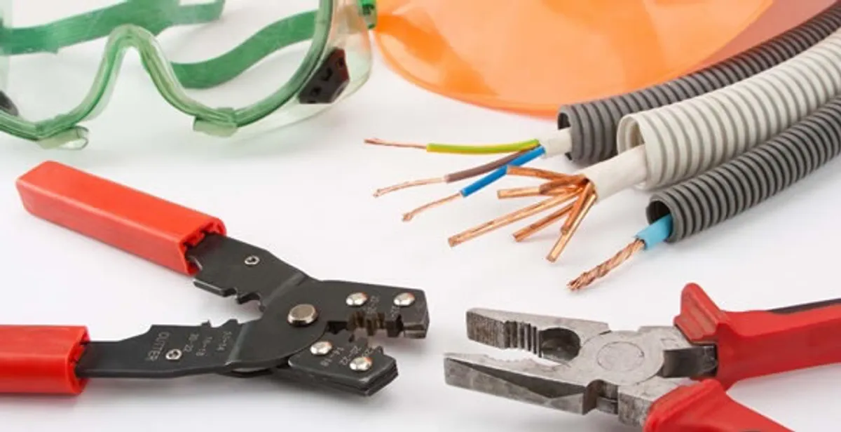 Electrical wiring repair with professional tools and safety equipment in Largo, FL